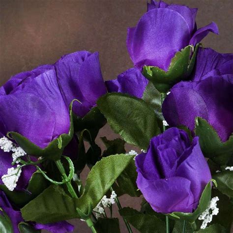 silk rose buds purple 84 pk silk flowers factory