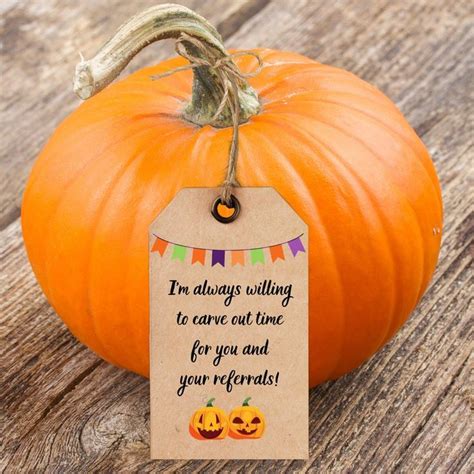 Pumpkin Carve Real Estate Printable Referral Pop By Tags Etsy Real