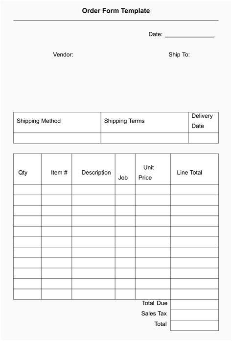 10 Best Free Printable Blank Order Forms Pdf For Free At Printablee