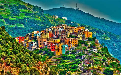 Corniglia Cinque Terre Amazing Beauty Italy Hd Desktop Wallpaper Image