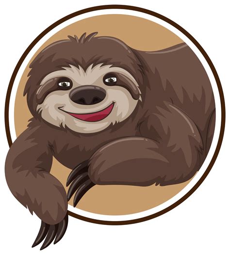 A Sloth Sticker Template 293537 Vector Art At Vecteezy