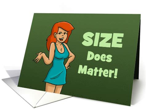 Humorous Adult Birthday Card With Cartoon Woman Size Does Matter Card