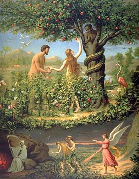 Gods Food Adam And Eve Jesus Painting Garden Of Eden