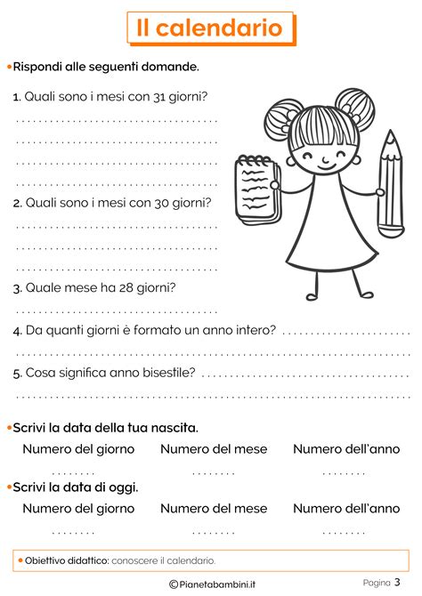 Italiano, storia, geografia, matematica, scienze. Il Calendario: Schede Didattiche per la Scuola Primaria ...