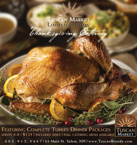 Tuscan Offering Complete Turkey Dinners Salem Nh Patch