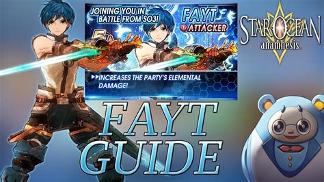 Anamnesis english guide show you tips, tricks, strategies and it's likely that you will find a lot of valuable information here. Character Guide: How To Use Fayt! - Star Ocean: Anamnesis - YouTube