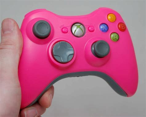 Genuine Microsoft Xbox 360 Pink And Gray Wireless Controller Game Gaming