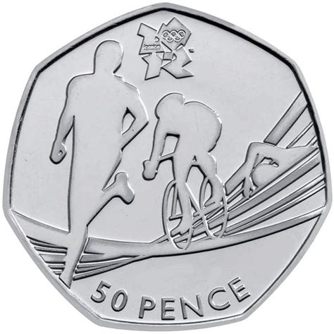 50 Pence Coin Triathlon United Kingdom 2011