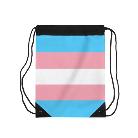 trans pride flag drawstring bag transgender pride backpack etsy uk