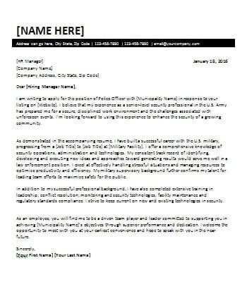 cover letter  military transition office templates