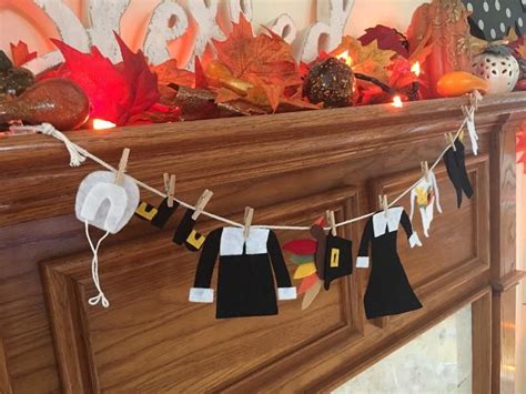 Thanksgiving Pilgrim Clothesline Holiday Decoration Etsy