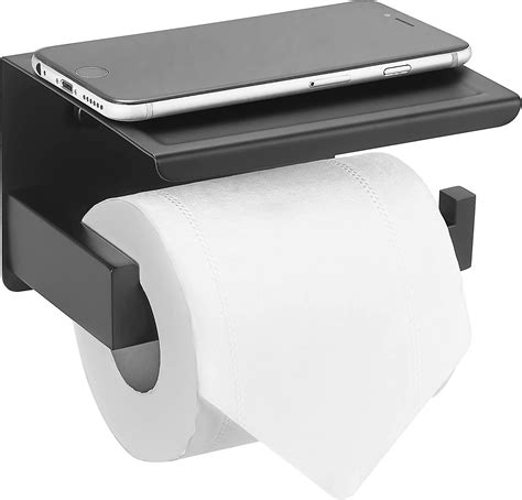 Matte Black Toilet Paper Holder Stick On Toilet Paper Holder With