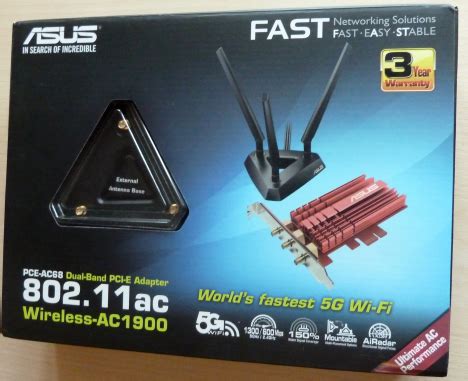 Plus, the stylish external magnetized antenna base gives you more flexibility in adjusting antenna placement to get the. Reviewing the ASUS PCE-AC68 PCI-Express Wireless Adapter ...