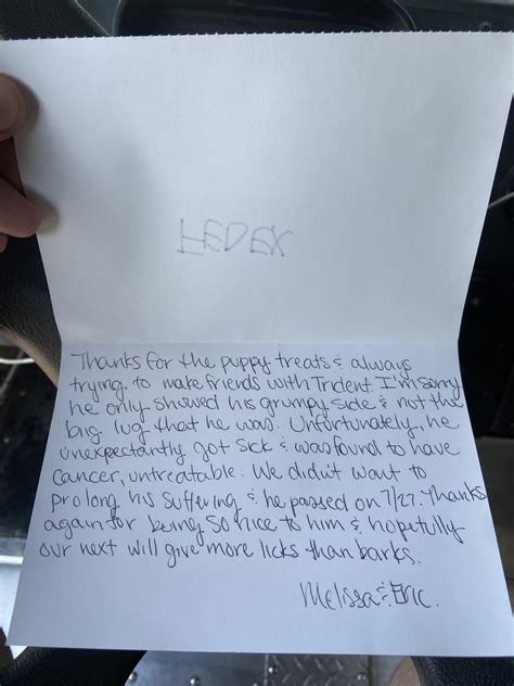 I’m a fedex driver and I lost a buddy recently. I’m feeling the love