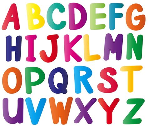 English Alphabets In Many Colors Free Vector