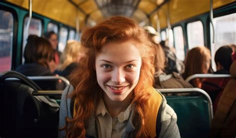 Premium Ai Image Young Redhead Student Smiling And Looking Straight