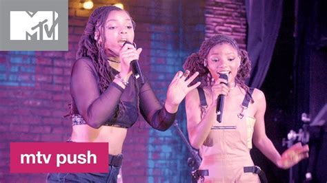 chloe x halle perform ‘happy without me live performance mtv push youtube