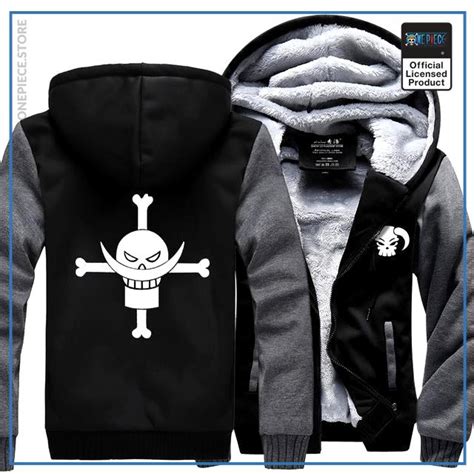 One Piece Anime Jacket Whitebeard Grey And Black Official Merch One
