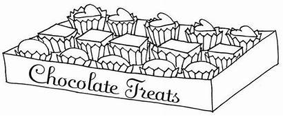 Chocolate Coloring Pages Bar Box Heart Candy