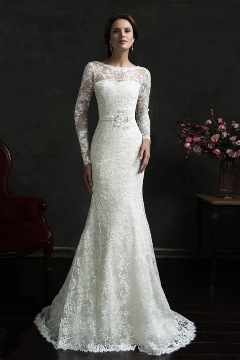 sexy backless long sleeve lace wedding dresses 2015 hot sale sweetangel cheap china online store