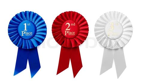 1st 2nd And 3rd Place Pleated Ribbon Stock Image Colourbox