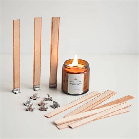 10pc 15cm Double Layer Wooden Candle Wick Set Wood Candle Wick Core