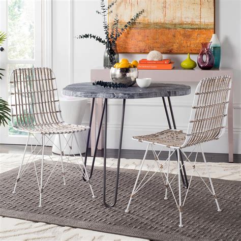 The delivery guys were very nice and professional. Safavieh Minerva White Wash Wicker Dining Chair (Set of 2 ...