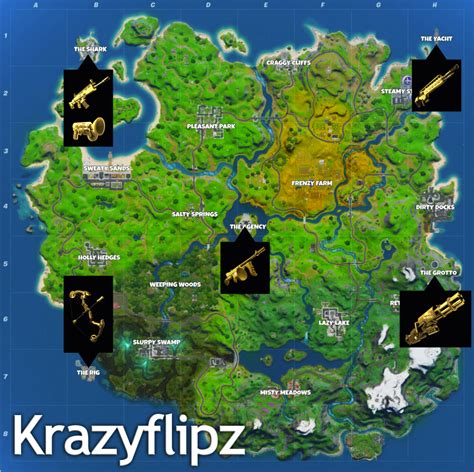 Map Of All The Mythic Weapon Locations R Fortnitebr My XXX Hot Girl