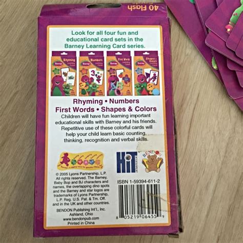 Preloved Barney English Flash Cards For Babytoddlerkids Babies