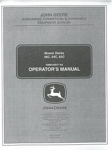 John Deere Mower Decks 48c 54c 62c Operators Manual