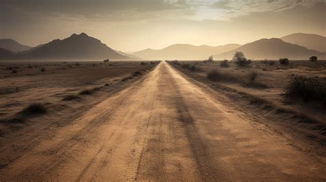 Road Lead Dirt Leading Into A Desert Backgrounds  Free Download