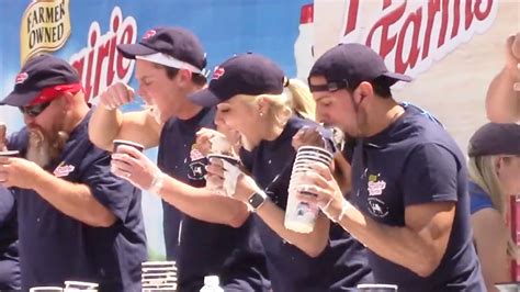 * fried spaghetti as needed. Woman sets ice cream eating world record Indiana State ...