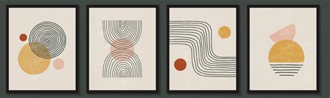 Trendy Contemporary Set Of Abstract Geometric Minimalist Shapes