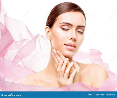 Woman Beauty Makeup Face Skin Care Natural Beautiful Make Up Stock