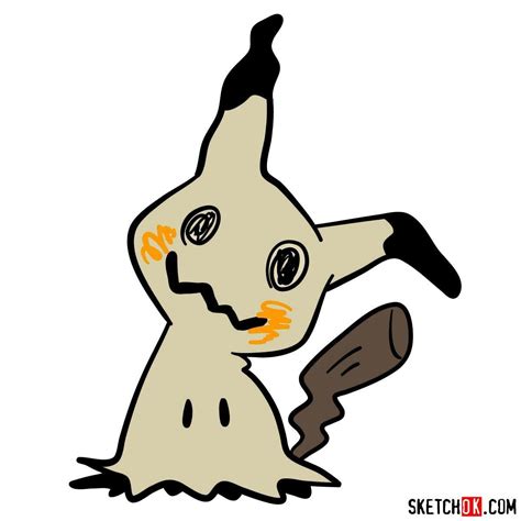 How To Draw Mimikyu Ghost Pokemon Looks Like Pikachu Sketchok Easy