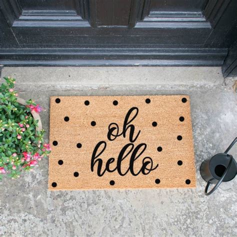 Oh Hello Doormat Pattern Cute Dots Pattern Door Mat Diy Cute Door