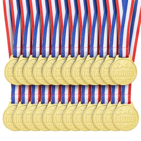 24 Pack Gold Winner Medals For Kids And Adults Participation Awards