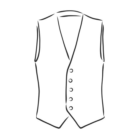 Waistcoat Vector Sketch Icon Isolated On Background Hand Drawn