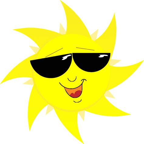 Smiling Sun Face In Sunglasses Clipart Free Download Transparent Png