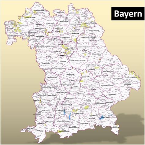Aschaffenburg, augsburg, bamberg, bayreuth, erlangen, furth, hof, ingolstadt. Bayern Karte - Karte Und Flagge Von Bayern Vektor ...