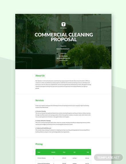 Affidavits, bills of sale, contracts, llc formation, real estate Cleaning Service Proposal Template in 2020 | Proposal ...