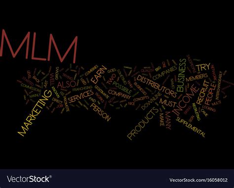 Magic Of Mlm Text Background Word Cloud Royalty Free Vector