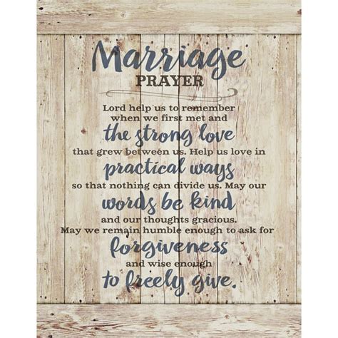 Marriage Prayer Wood Plaque Inspiring Quotes 1175x15 Vertical Frame Wall Decoration