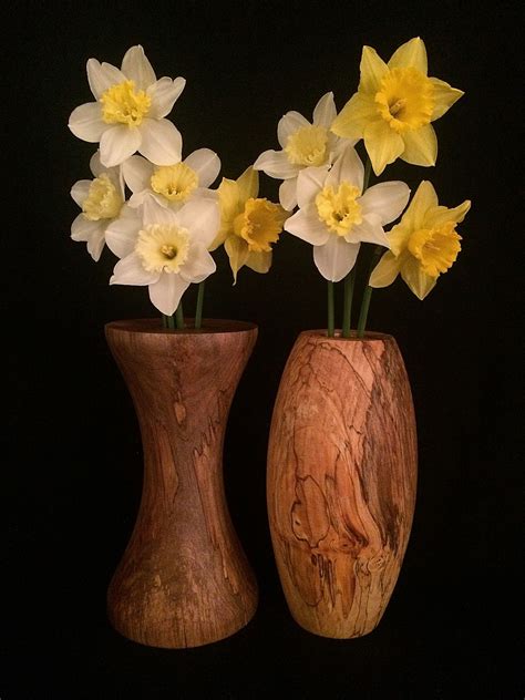 Hand Turned Wood Flower Vases Shopkindaknottyref