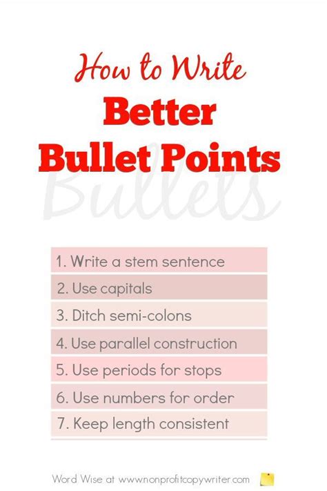 How To Write Better Bullet Points In 2021 Blog Writing Writing