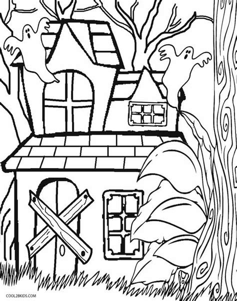 Printable Haunted House Coloring Pages For Kids | Cool2bKids