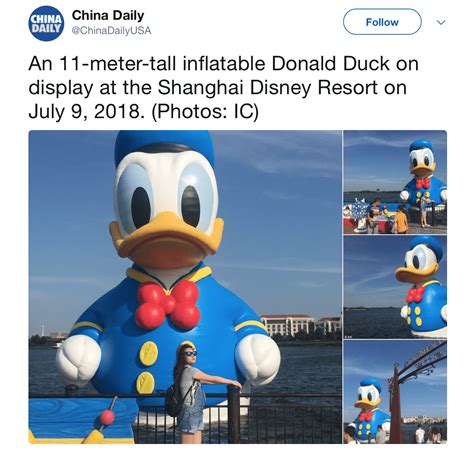 Giant Floating Rubber Donald Duck Debuts At Shanghai