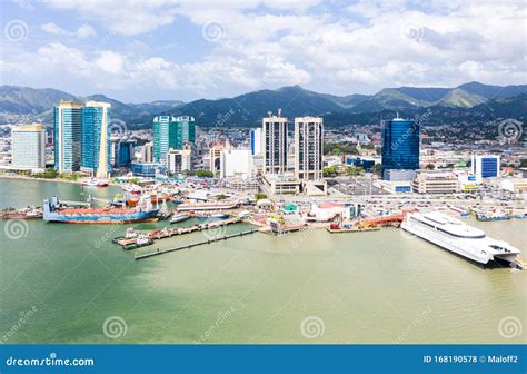 Puerto España Trinidad Y Tobago 24 De Diciembre De 2019 Vista Aérea