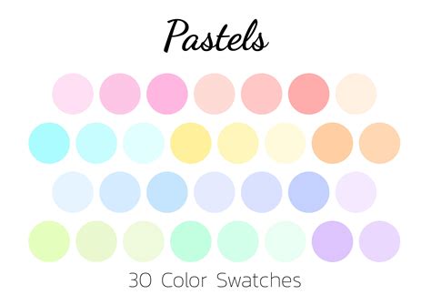 Pastels Color Swatches Color Palette Ipad Etsy Uk