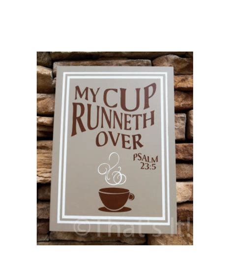 My Cup Runneth Over Hand Painted Wood Sign Coffee Theme Etsy